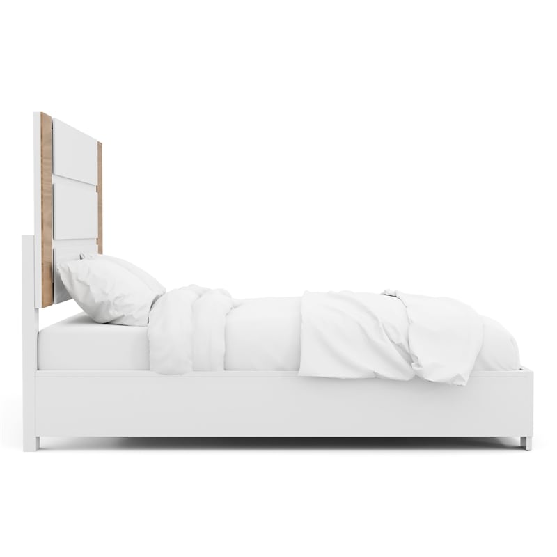 Furniture of America Erla Wood Panel California King Bed in White and Natural