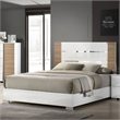 Furniture of America Erla Wood Panel California King Bed in White and Natural
