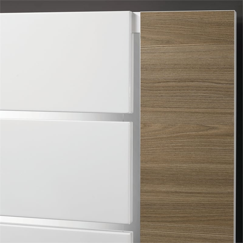 Furniture of America Erla Wood Panel California King Bed in White and Natural