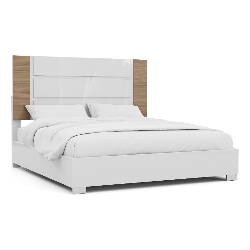 Furniture of America Erla Wood Panel California King Bed in White and Natural