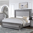 Furniture of America Iden Wood Queen Bed with LED Light in Gray