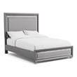 Furniture of America Iden Wood Queen Bed with LED Light in Gray