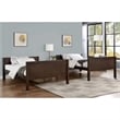Furniture of America Tam Transitional Wood Full over Full Bunk Bed in Walnut