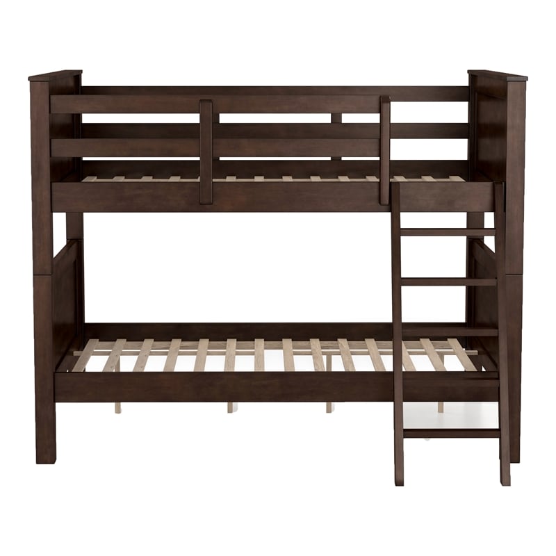 Furniture of America Tam Transitional Wood Full over Full Bunk Bed in Walnut