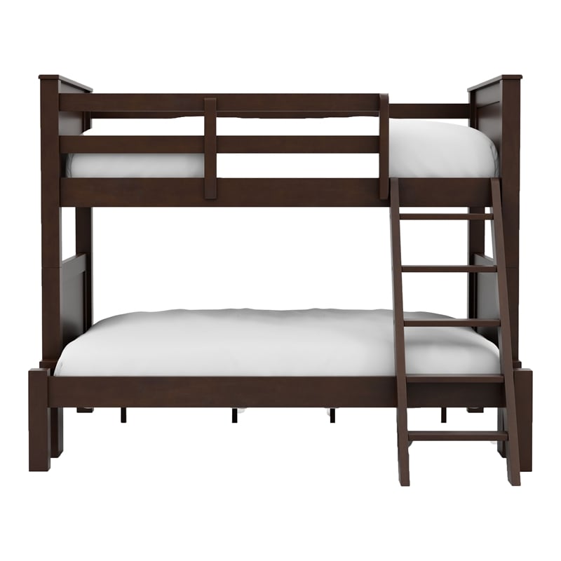 Furniture of America Tam Transitional Wood Twin over Full Bunk Bed in Walnut