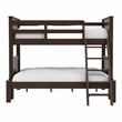 Furniture of America Tam Transitional Wood Twin over Full Bunk Bed in Walnut