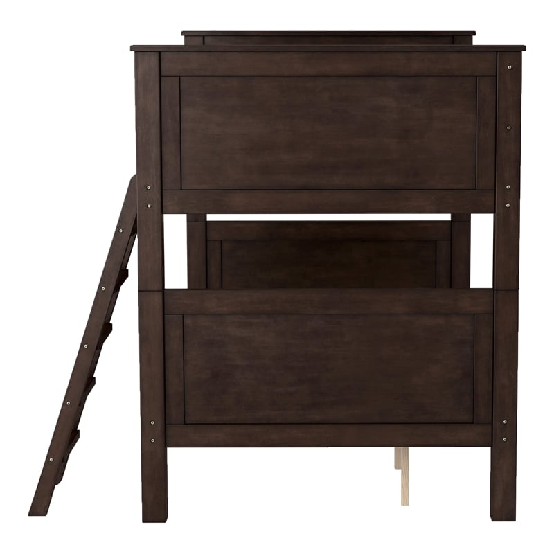 Furniture of America Tam Transitional Wood Twin over Twin Bunk Bed in Walnut