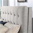 Furniture of America Macki Mid-Century Modern Fabric Tufted Full Bed in Gray
