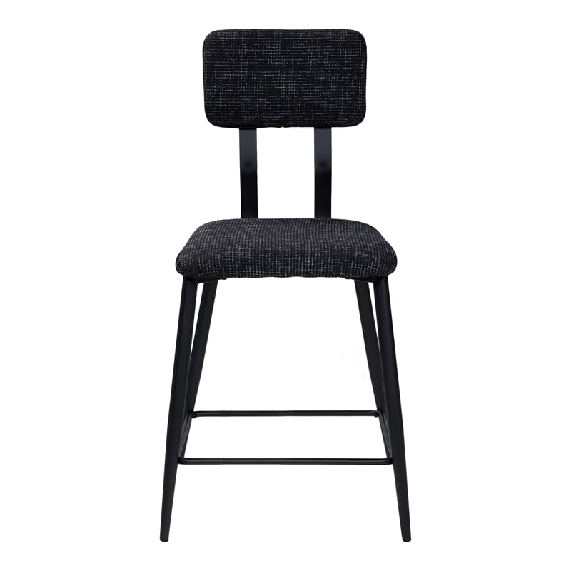 Furniture of America Lionna Metal Padded Counter Chairs in Black (Set of 2)