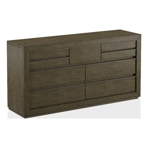 furniture of america camile rustic wood 9-drawer dresser in light walnut