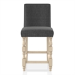 Furniture of America Weighton Fabric Counter Chairs in Ivory and Gray (Set of 2)
