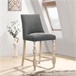 Furniture of America Weighton Fabric Counter Chairs in Ivory and Gray (Set of 2)