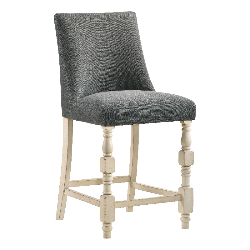 Furniture of America Weighton Fabric Counter Chairs in Ivory and Gray (Set of 2)