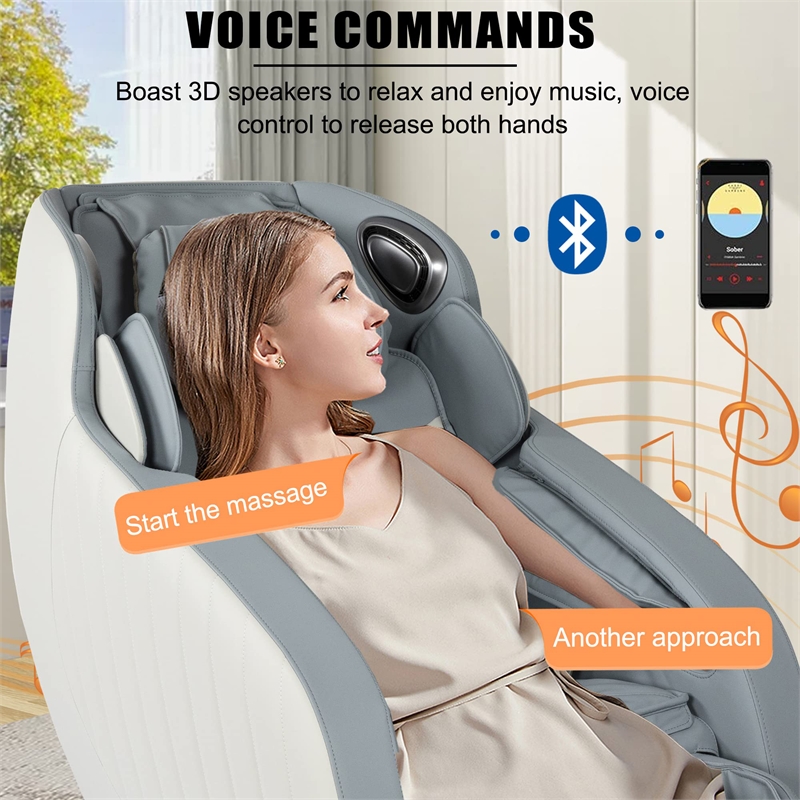 Koppla Blue Faux Leather Zero Gravity Recliner 3D Programmable Massage Chair