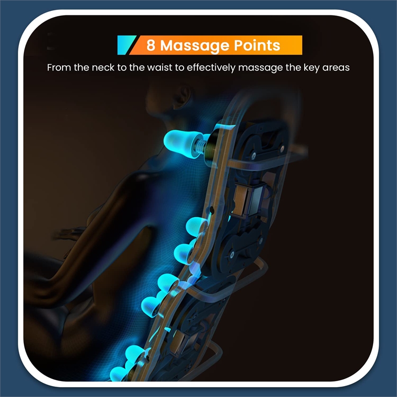 Rolig Black Faux Leather Modern Zero Gravity Recliner Programmable Massage Chair