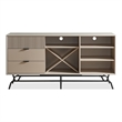 Furniture Of America Haft Wood Multi-Storage Buffet in Light Taupe and Black