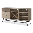 Furniture Of America Haft Wood Multi-Storage Buffet in Light Taupe and Black
