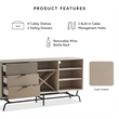 Furniture Of America Haft Wood Multi-Storage Buffet in Light Taupe and Black