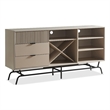 Furniture Of America Haft Wood Multi-Storage Buffet in Light Taupe and Black