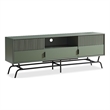 Furniture Of America Haft Wood Multi-Storage TV Stand in Sage Green and Black