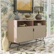 Furniture Of America Haft Wood Multi-Storage Console in Tanned Pink and Black