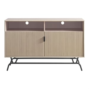 Furniture Of America Haft Wood Multi-Storage Console in Tanned Pink and Black