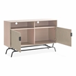 Furniture Of America Haft Wood Multi-Storage Console in Tanned Pink and Black