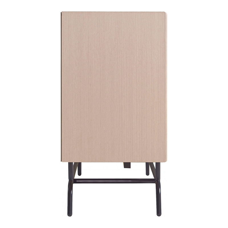 Furniture Of America Haft Wood Multi-Storage Console in Tanned Pink and Black