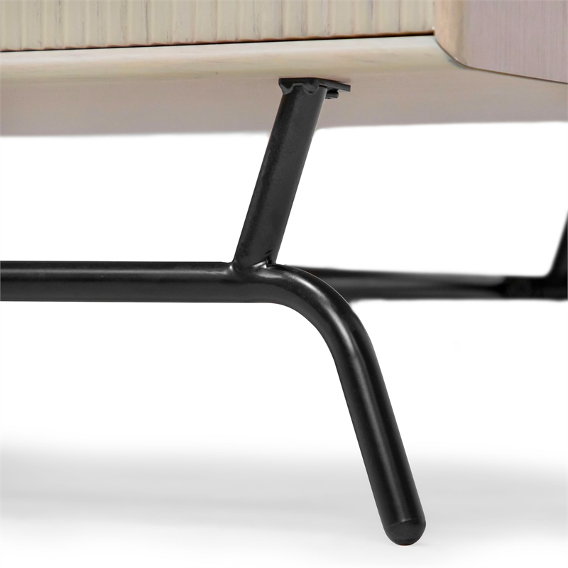 Furniture Of America Haft Wood Multi-Storage Console in Tanned Pink and Black