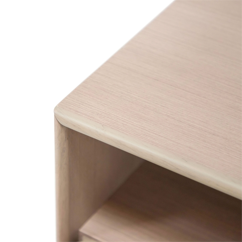 Furniture Of America Haft Wood Multi-Storage Console in Tanned Pink and Black