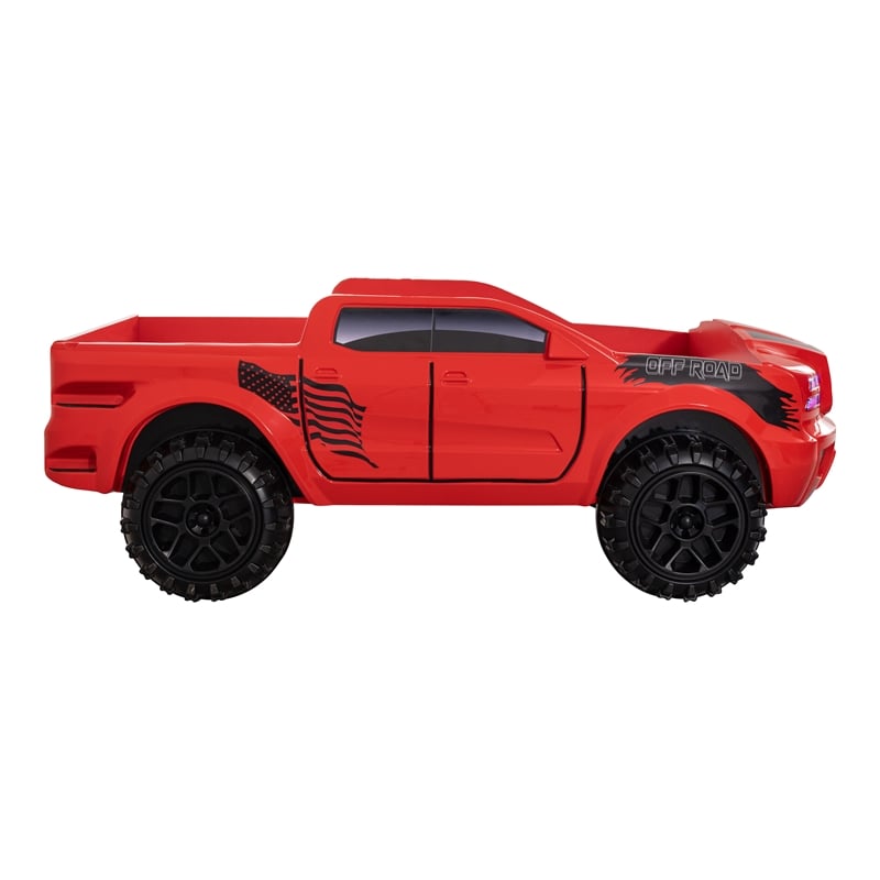Furniture of America Spela Off-Road Truck Twin Wood Bed in Red