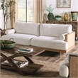 Furniture of America Kanan 2-Piece Solid Wood Sofa Set in Light Oak