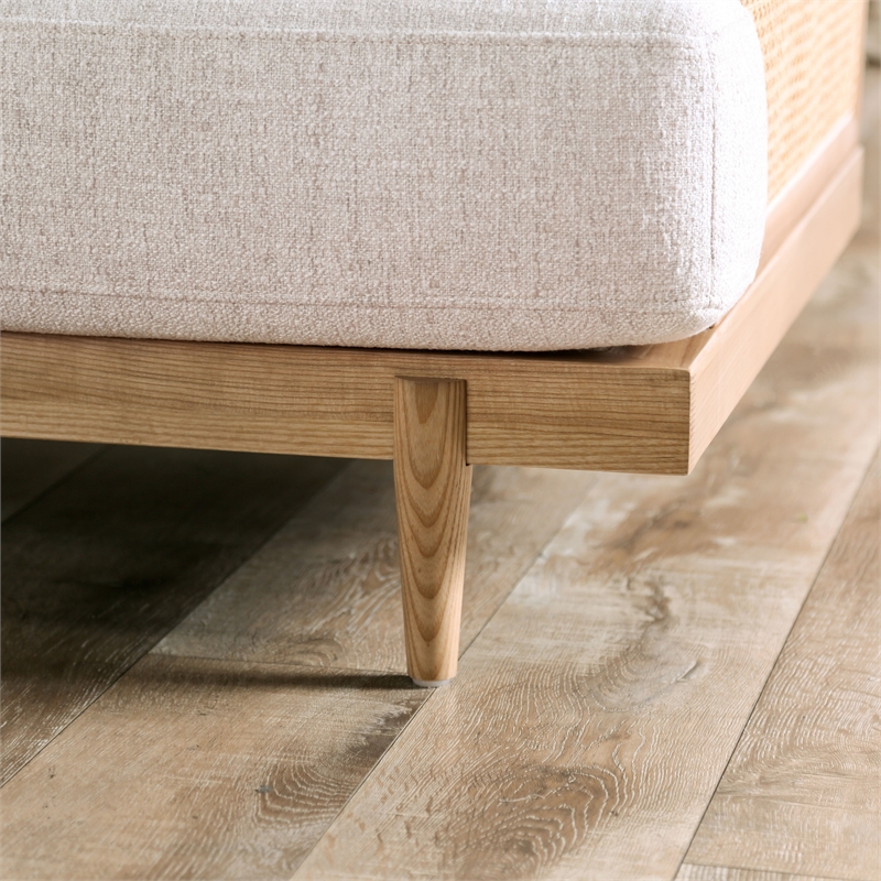 Furniture of America Kanan 2-Piece Solid Wood Sofa Set in Light Oak