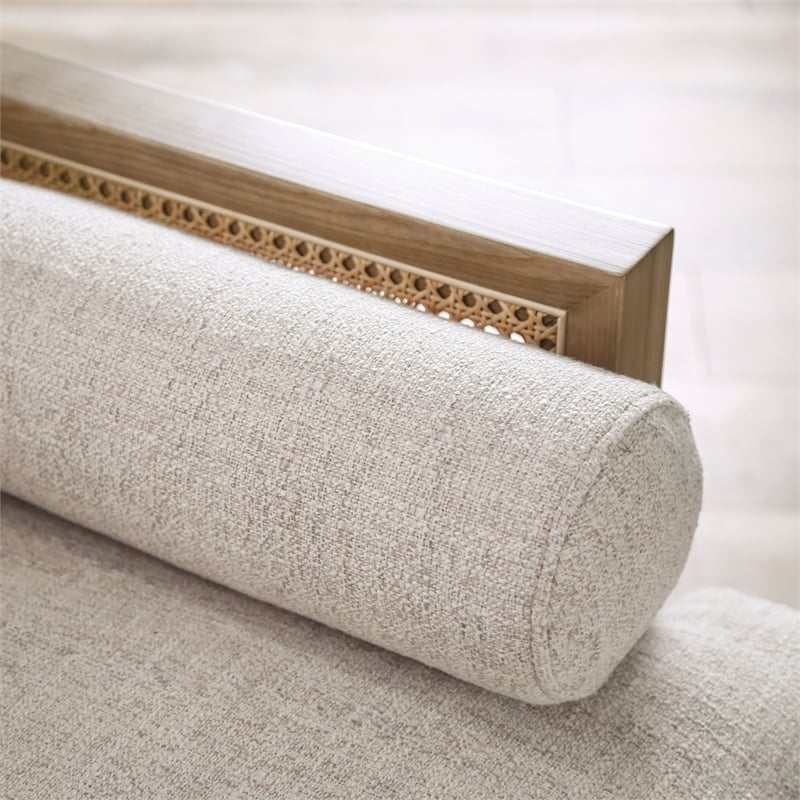 Furniture of America Kanan 2-Piece Solid Wood Sofa Set in Light Oak