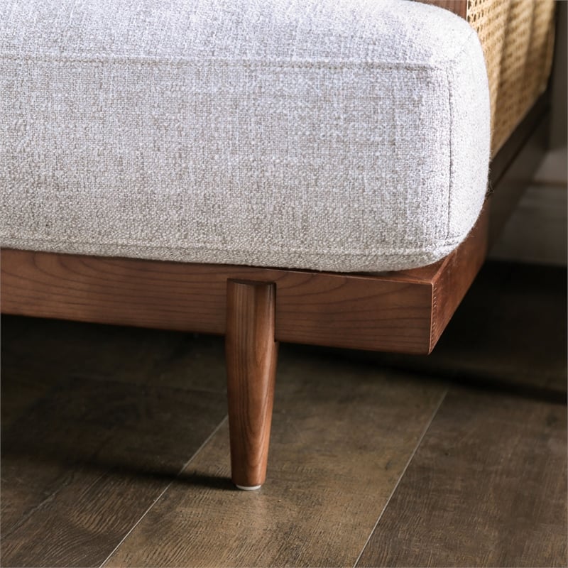 Furniture of America Kanan Solid Wood Accent Chair in Walnut