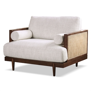 Furniture of America Kanan Solid Wood Accent Chair in Walnut