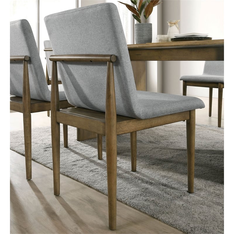 Furniture of America Alto Set of 2 Solid Wood Dining Chairs in Gray