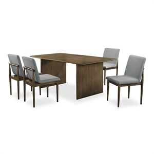 Furniture of America Alto 5-Piece Solid Wood Dining Set in Natural Finish