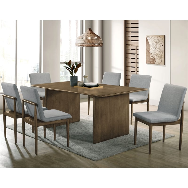 Furniture of America Alto 7-Piece Solid Wood Dining Set in Natural Finish