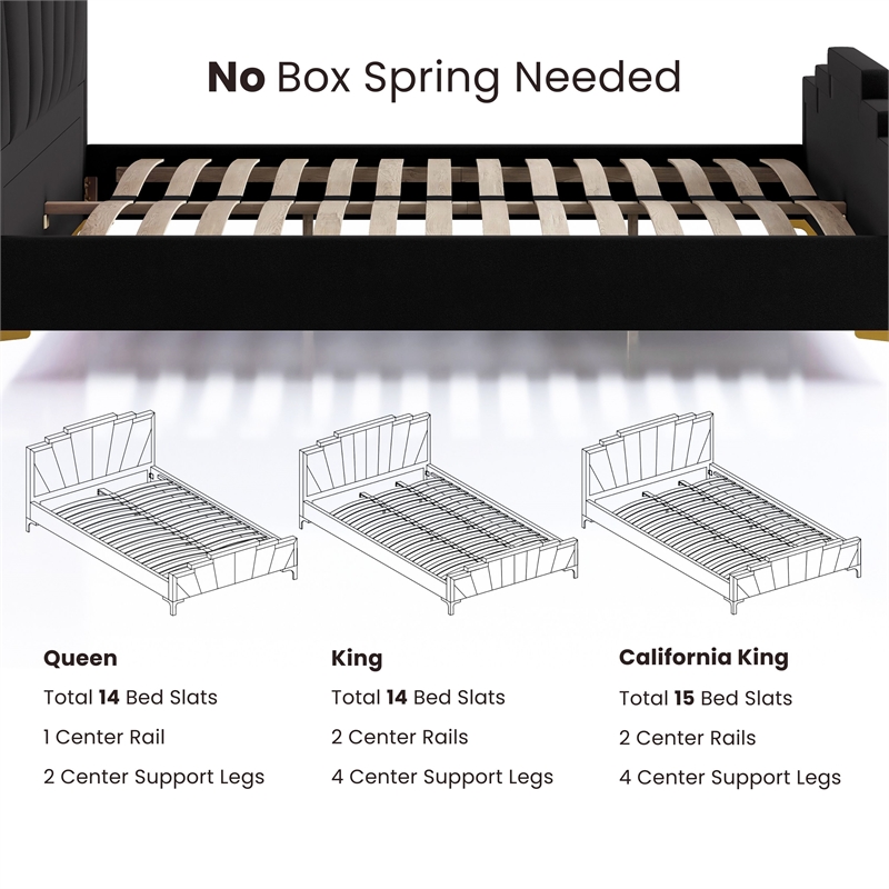 Furniture of America Glanz Glam Fabric Tufted Queen Bed in Black