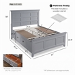 Furniture of America Ender Transitional Wood 2-Drawer Full Bed in Gray
