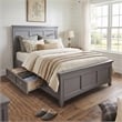Furniture of America Ender Transitional Wood 2-Drawer Full Bed in Gray