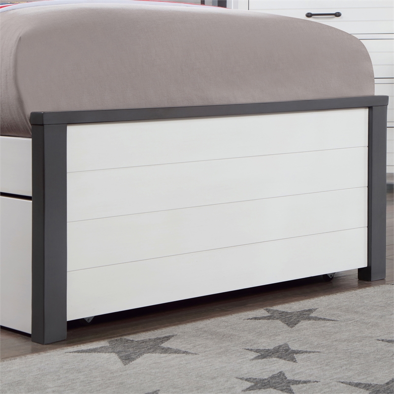 Furniture of America Acres Wood Platform Twin Kid Bed in White and Gray
