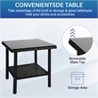 Furniture of America Rass 3-Piece Black Outdoor PE Wicker / Rattan Bistro Set