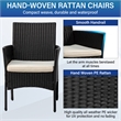 Furniture of America Rass 3-Piece Black Outdoor PE Wicker / Rattan Bistro Set
