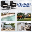 Furniture of America Rass 3-Piece Black Outdoor PE Wicker / Rattan Bistro Set