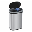 Furniture of America Rena Modern Stainless Steel Kitchen Trash Can in Silver