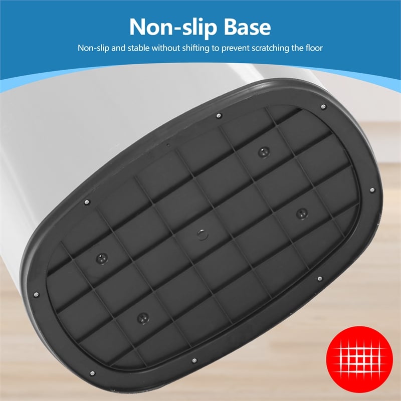 Furniture of America Rena Modern Stainless Steel Kitchen Trash Can in Silver