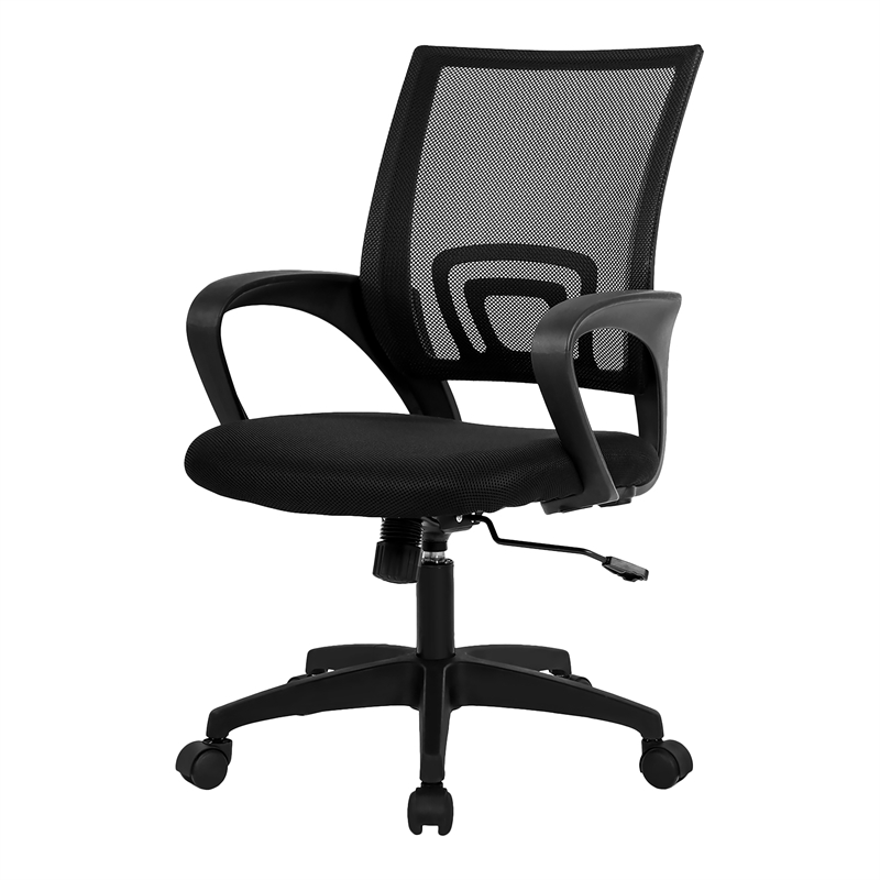 Furniture of America Ergo Swivel Stainless Steel & Mesh Office Chair in Black