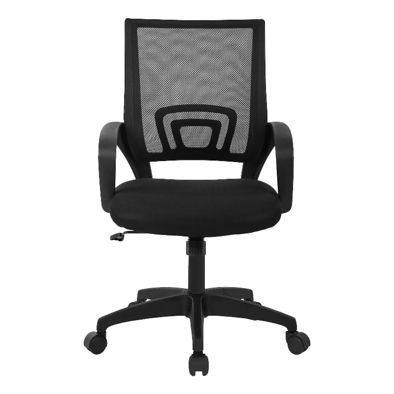 Furniture of America Ergo Swivel Stainless Steel & Mesh Office Chair in Black